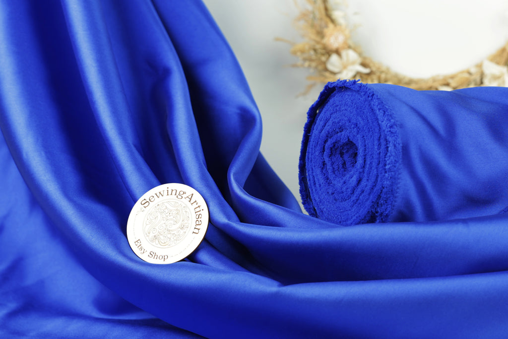 Royal Blue Mikado Satin Fabric | Formal Gown Polyester, 58/60"