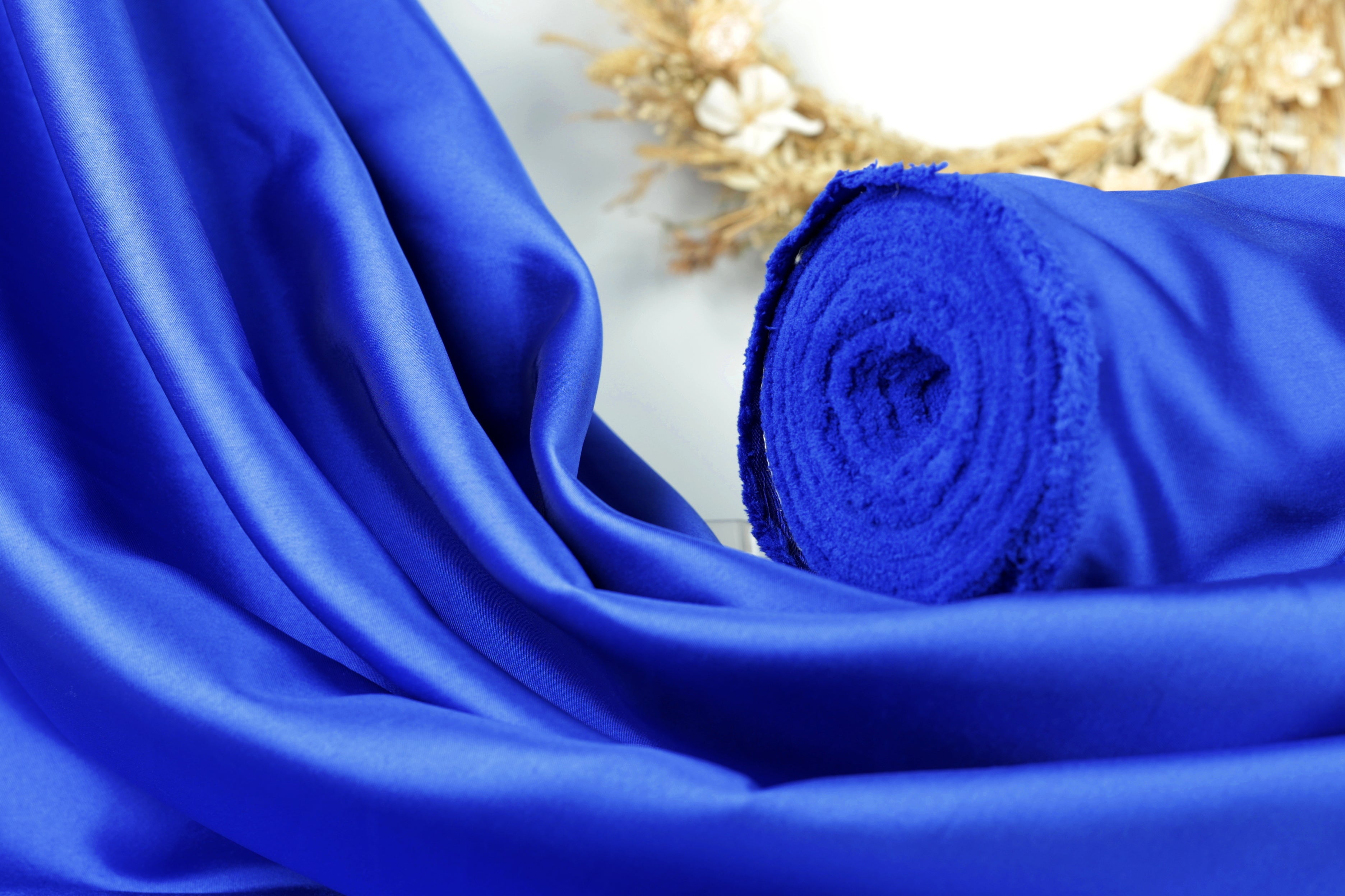 Royal Blue Mikado Satin Fabric | Formal Gown Polyester, 58/60"