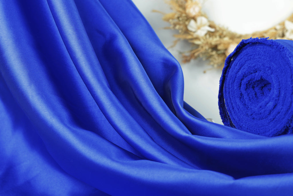 Royal Blue Mikado Satin Fabric | Formal Gown Polyester, 58/60"
