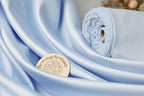 Blue Mikado Satin Fabric | Polyester, Bridesmaid Dress Material