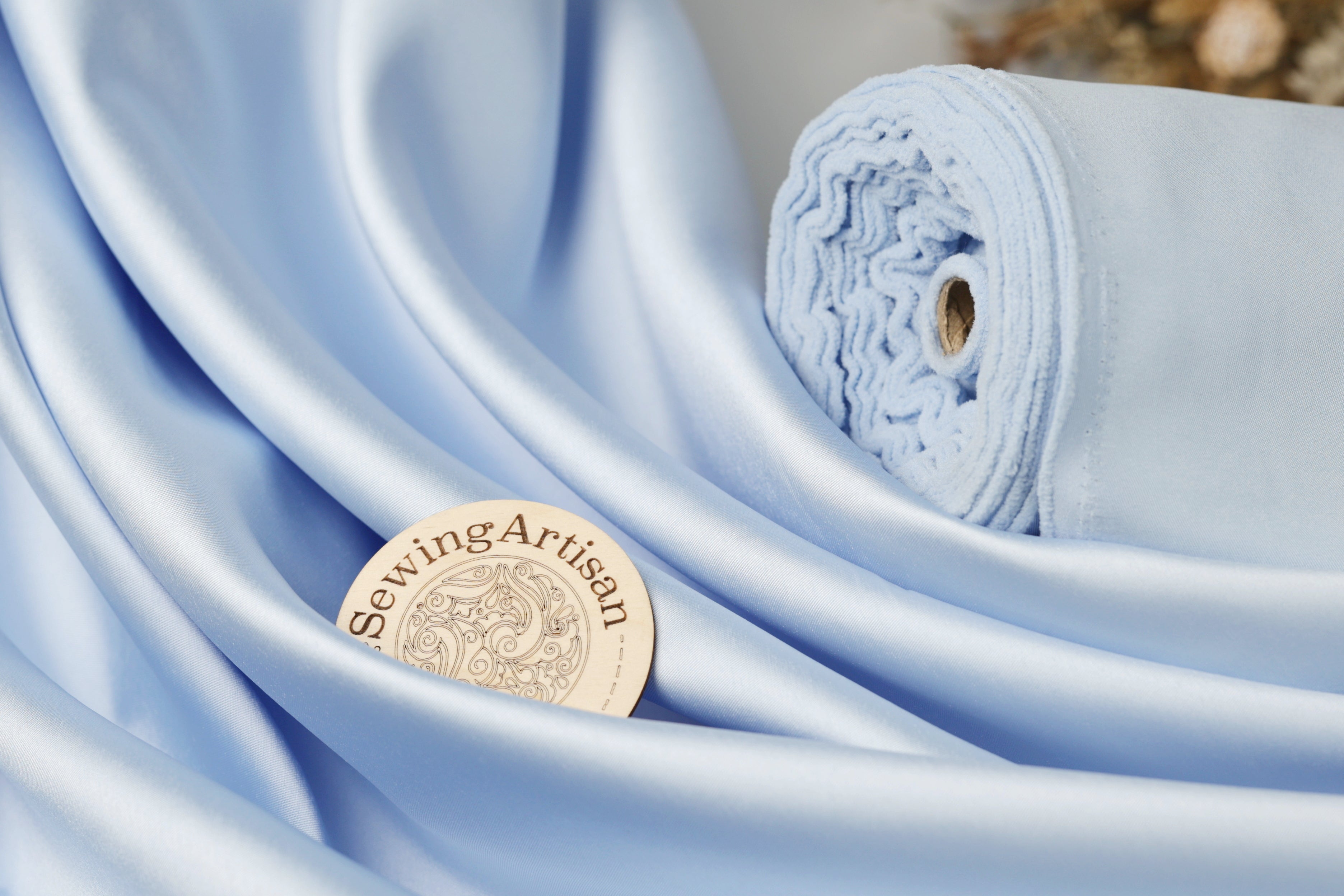 Blue Mikado Satin Fabric | Polyester, Bridesmaid Dress Material