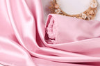 Mauve Mikado Satin Fabric | Polyester Beige Material for Evening Wear