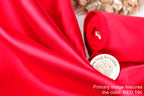 Red Mikado Satin Fabric | Polyester Material for Gowns