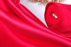 Red Mikado Satin Fabric | Polyester Material for Gowns