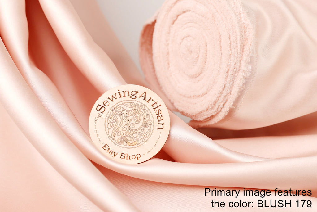 Blush Mikado Satin Fabric by the Yard | Beige Nude Polyester Material 58/60" for Wedding Dresses & Romantic Couture Design