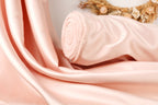 Blush Mikado Satin Fabric by the Yard | Beige Nude Polyester Material 58/60" for Wedding Dresses & Romantic Couture Design