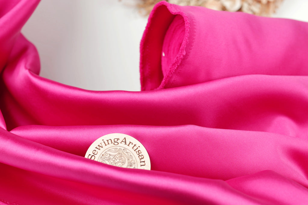 Fuchsia Mikado Satin Fabric | 58/60" Polyester Material