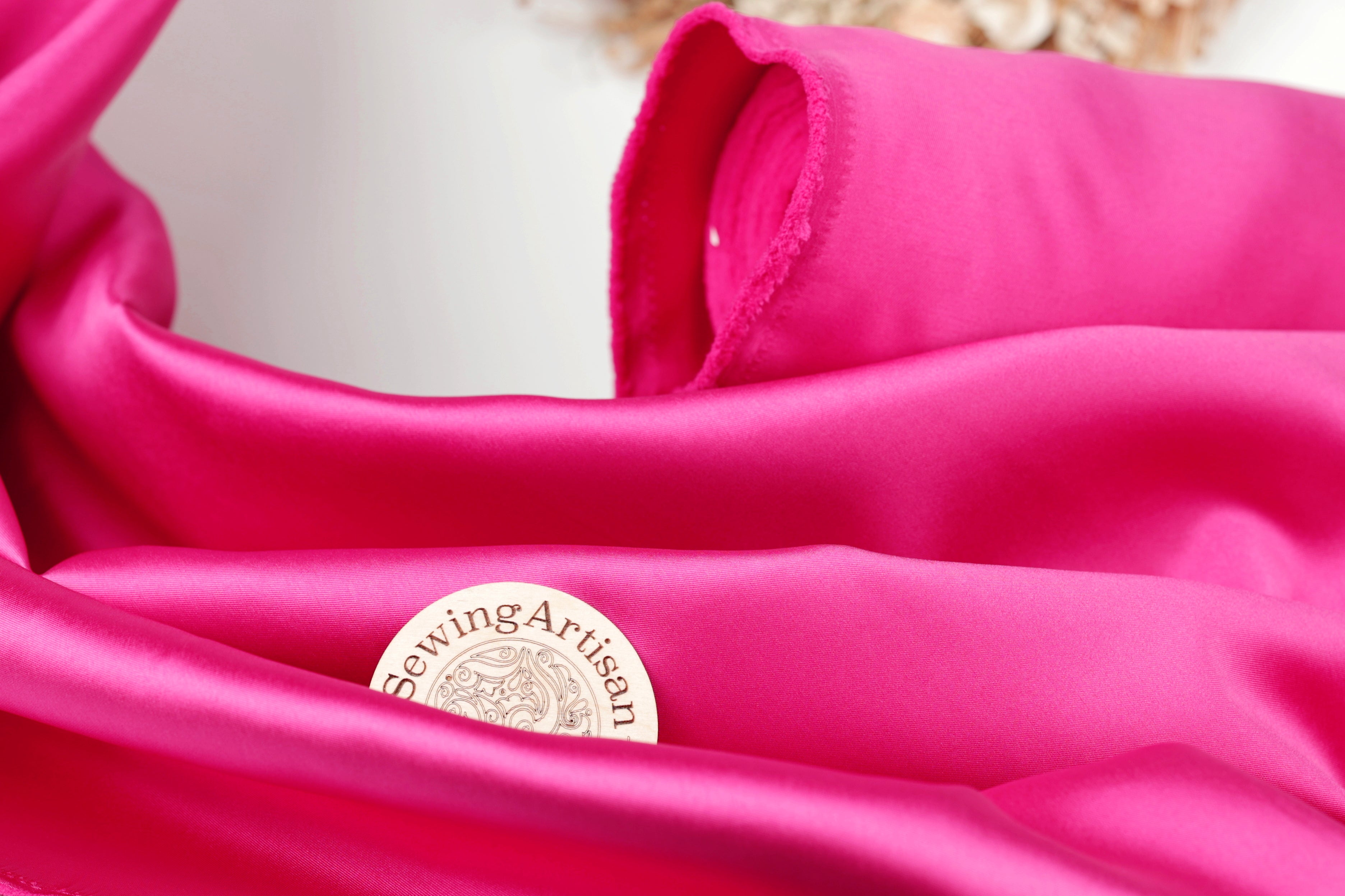 Fuchsia Mikado Satin Fabric | 58/60" Polyester Material