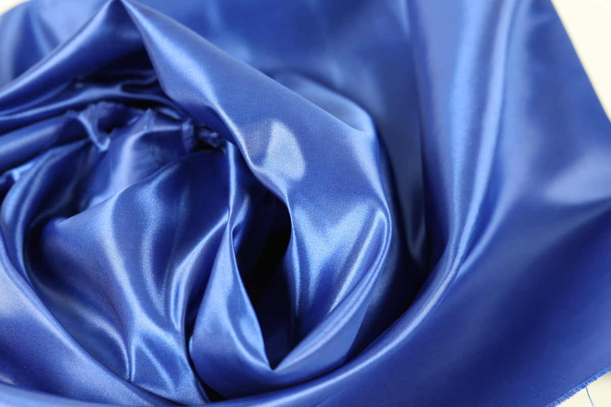Blue & Turquoise Bridal Satin Fabric Collection by the Yard, Polyester for Dresses & Decor