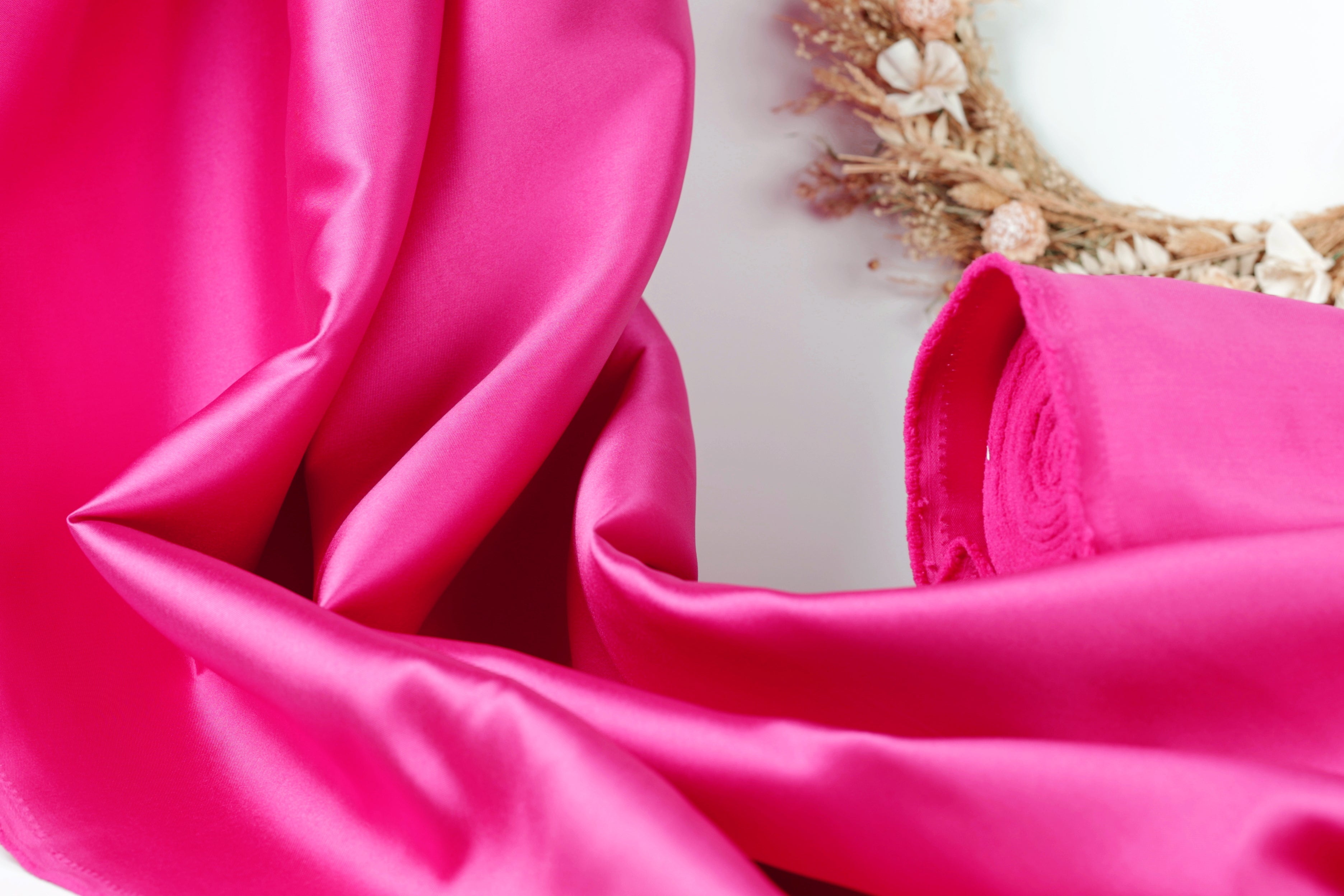 Fuchsia Mikado Satin Fabric | 58/60" Polyester Material