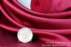 Burgundy Mikado Satin Fabric | Deep Red Polyester, 58/60" Wide