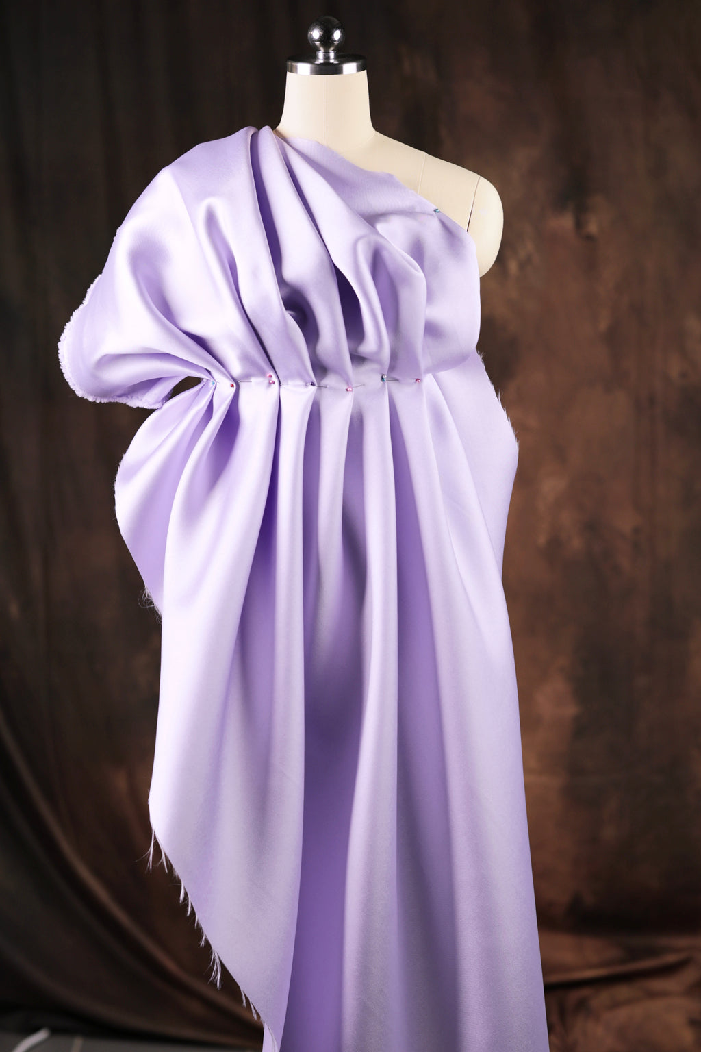 Lilac Mikado Satin Fabric | Light Purple Polyester, 58/60" Wide
