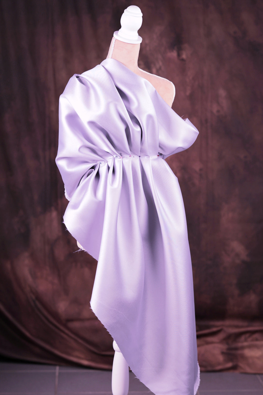 Lilac Mikado Satin Fabric | Light Purple Polyester, 58/60" Wide