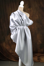 Silver Mikado Satin Fabric | 58/60" Polyester, Evening Dress Material