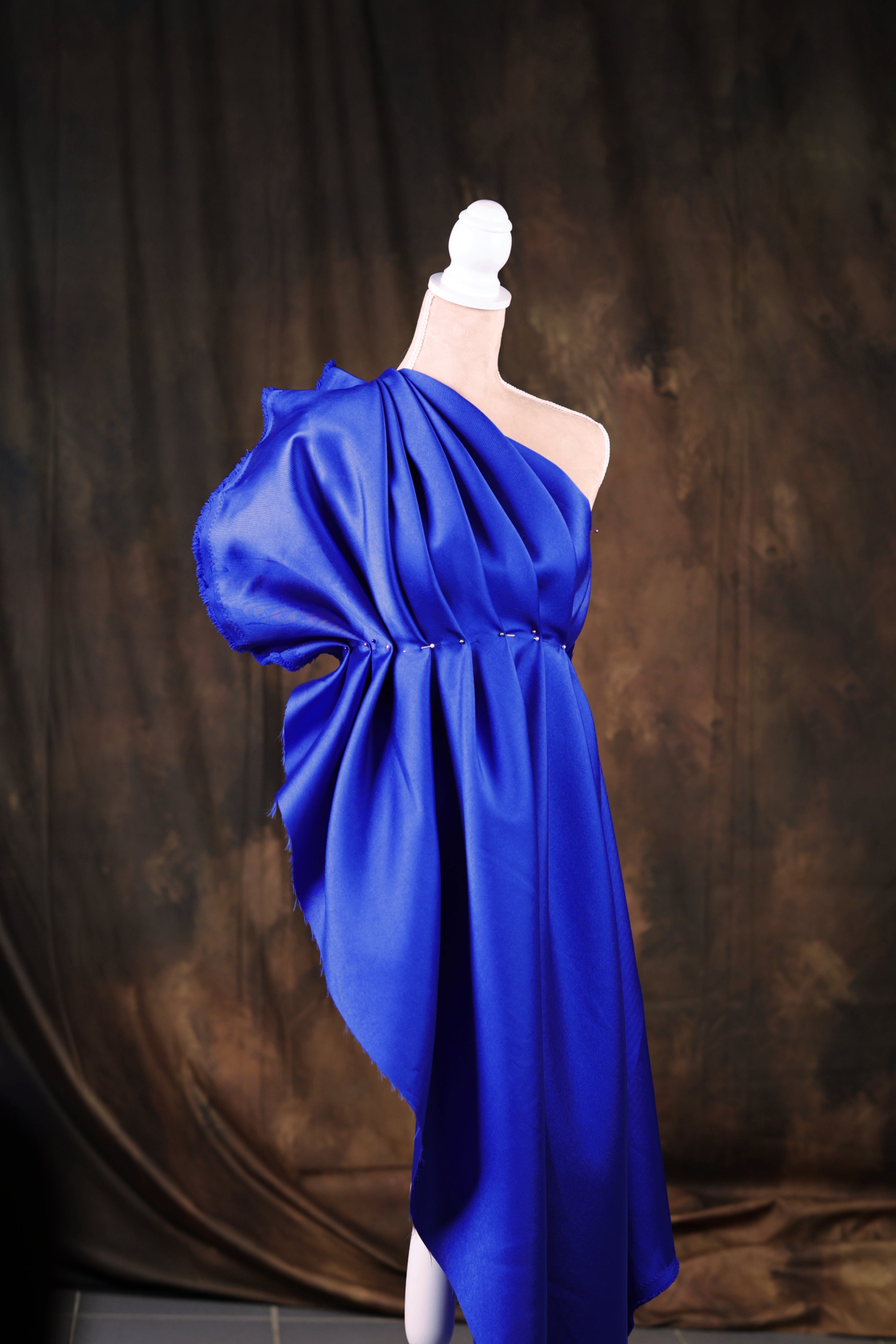 Royal Blue Mikado Satin Fabric | Formal Gown Polyester, 58/60"