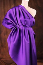 Purple Mikado Satin Fabric | Deep Violet Polyester, 58/60" Wide