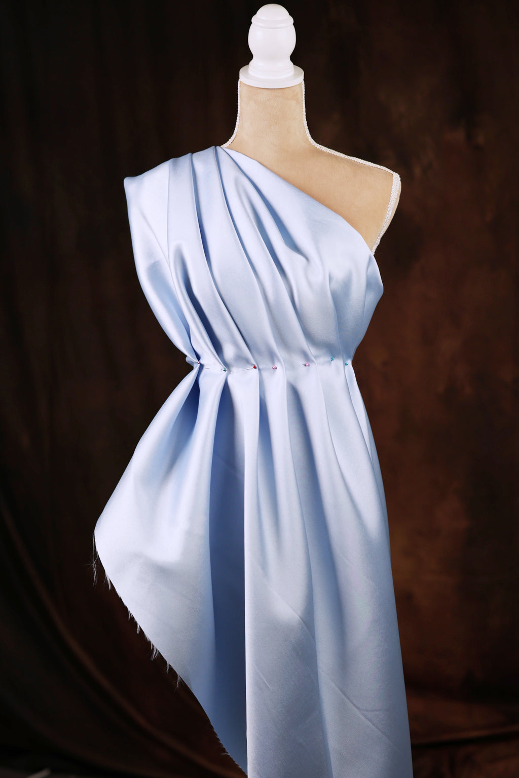 Blue Mikado Satin Fabric | Polyester, Bridesmaid Dress Material