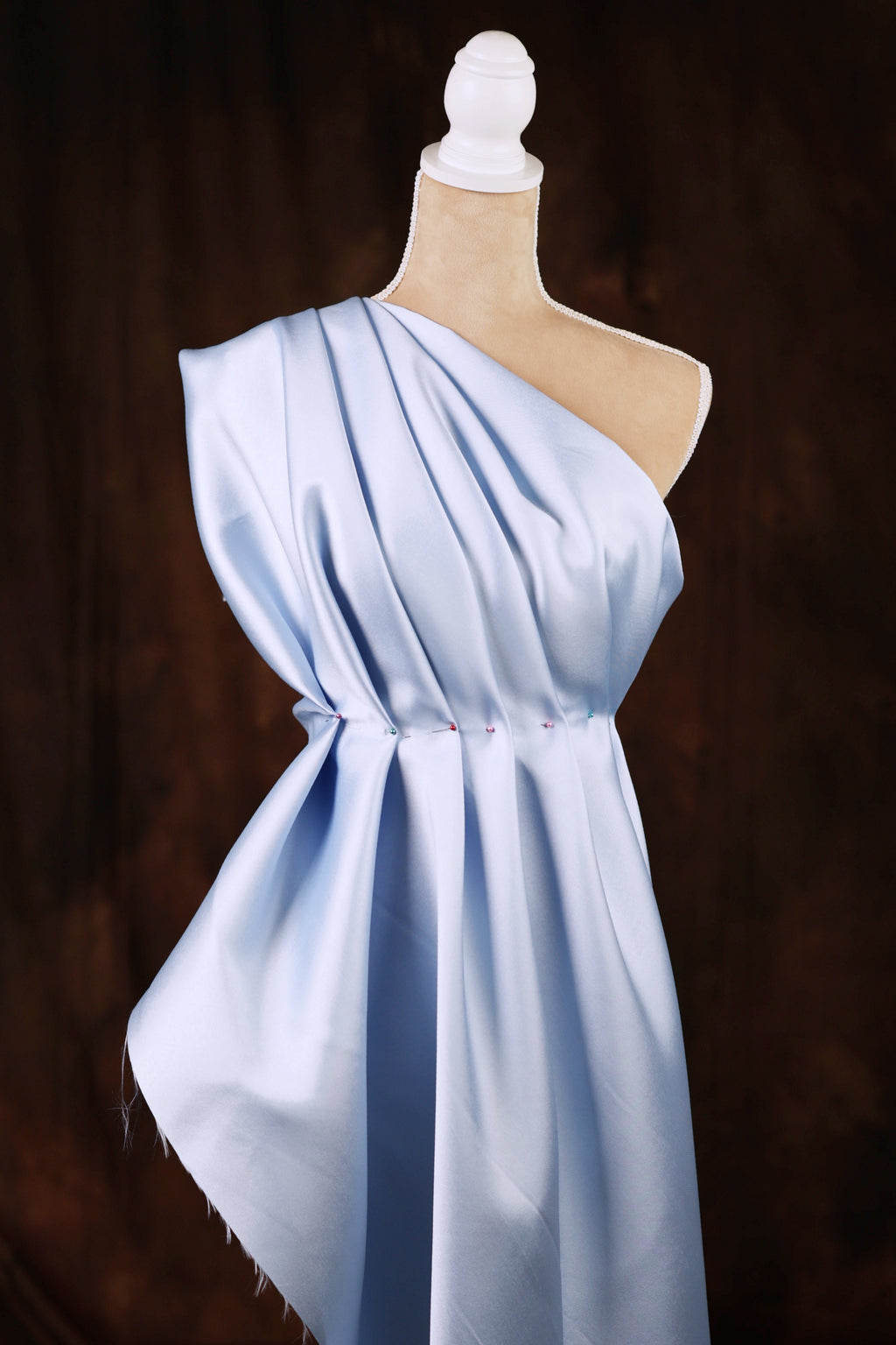 Blue Mikado Satin Fabric | Polyester, Bridesmaid Dress Material