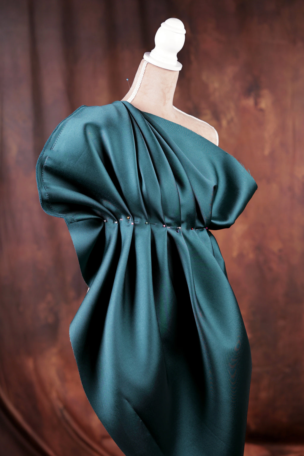 Hunter Green Mikado Satin Fabric | Structured Polyester, 58/60" Wide