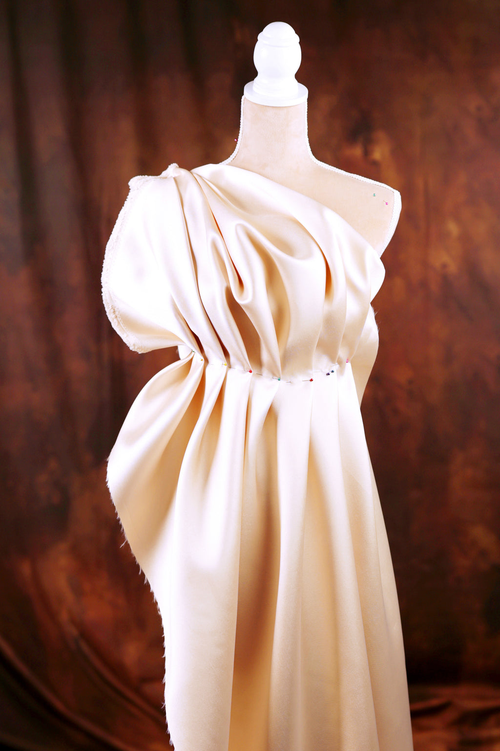 Champagne Mikado Satin Fabric | Bridal & Evening Wear, 58/60" Wide