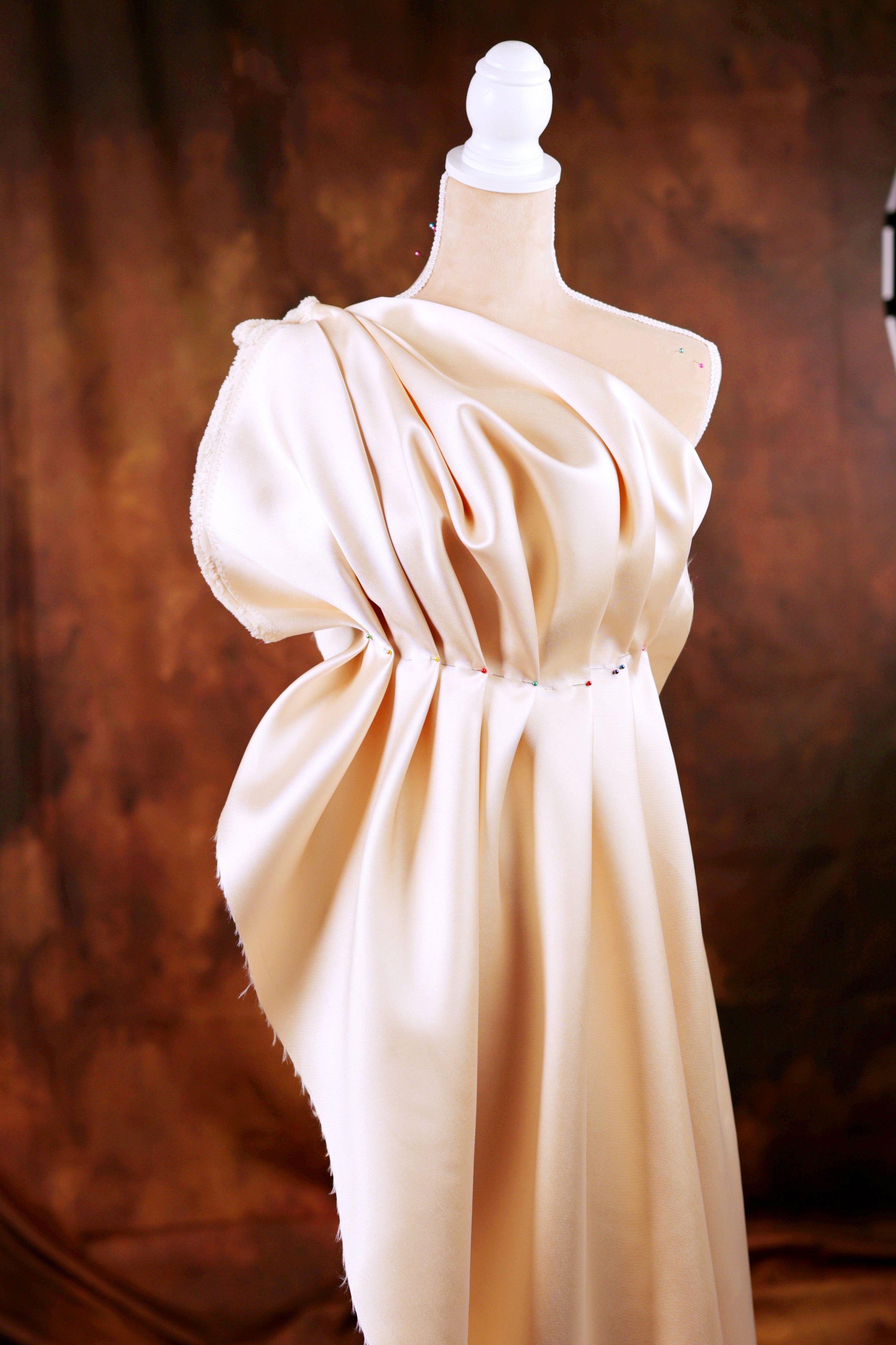 Champagne Mikado Satin Fabric | Bridal & Evening Wear, 58/60" Wide