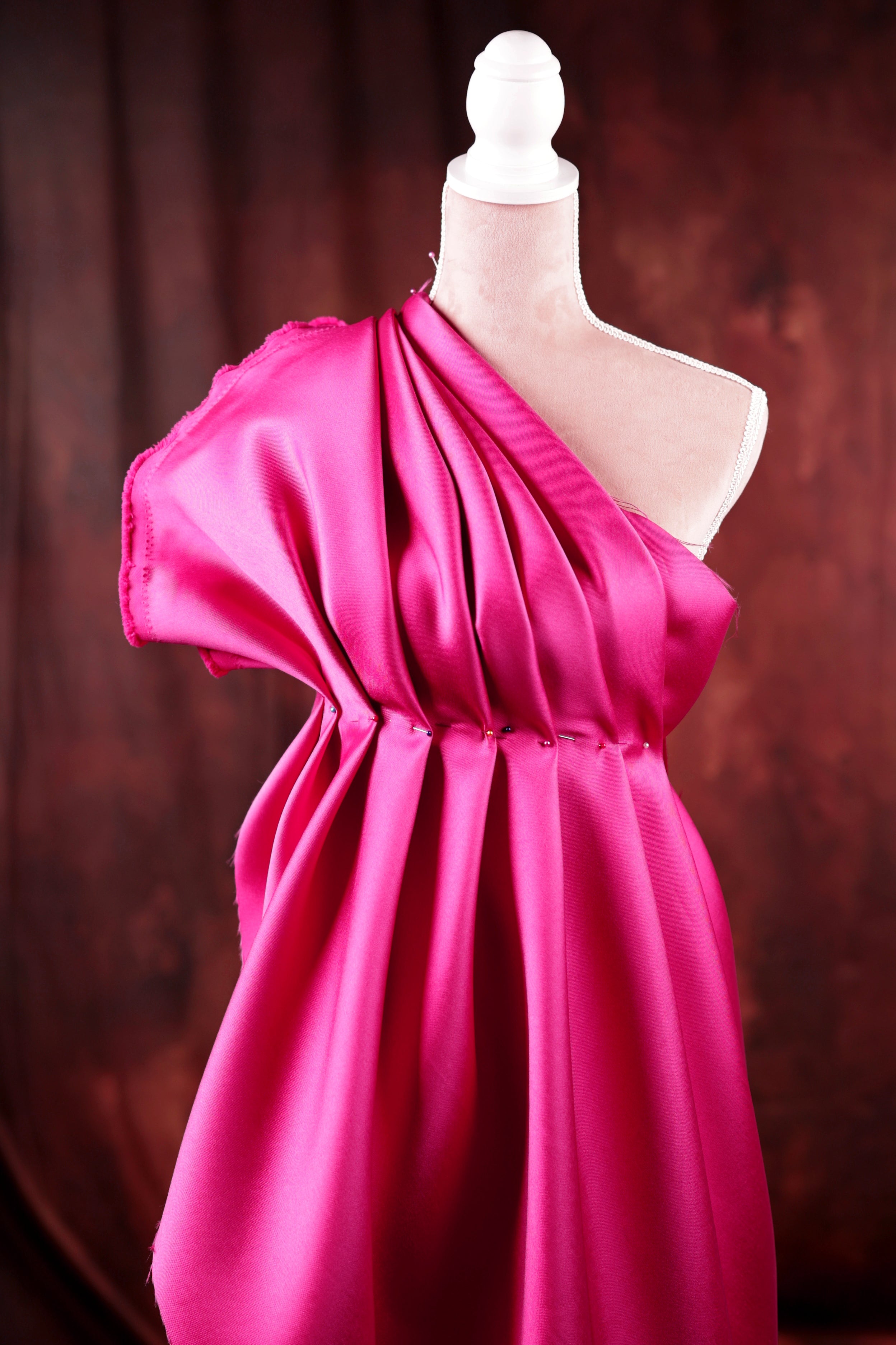 Fuchsia Mikado Satin Fabric | 58/60" Polyester Material