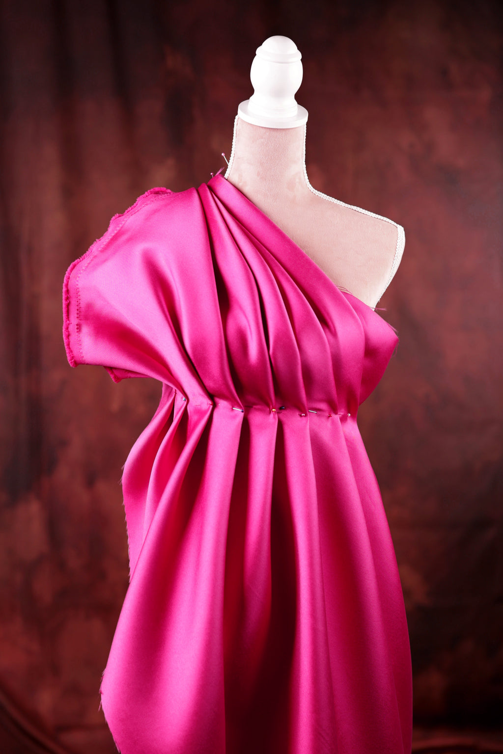Fuchsia Mikado Satin Fabric | 58/60" Polyester Material