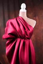 Burgundy Mikado Satin Fabric | Deep Red Polyester, 58/60" Wide