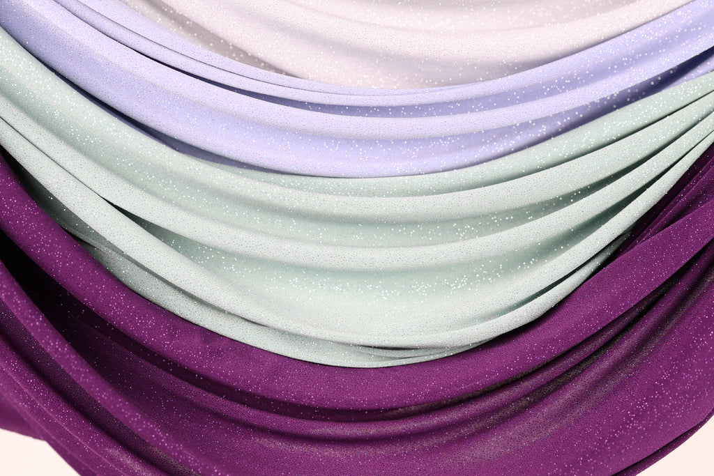 Glitter Spandex Knit Fabric: Shimmer Metallic 4-Way Stretch Material - 18 Colors