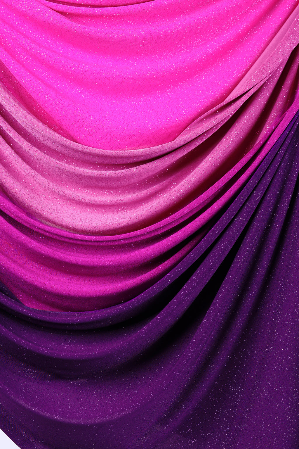 Purple-Fuchsia Glitter Knit Fabric, 4-Way Stretch Dancewear Costume Fashion