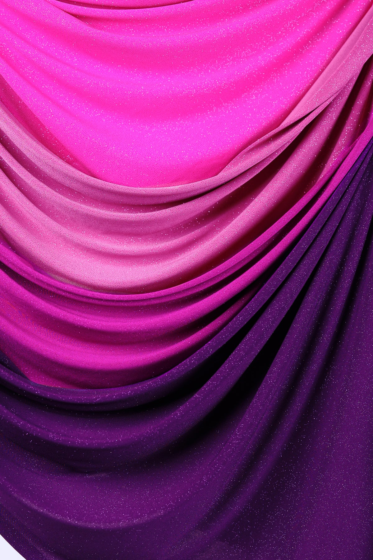 Purple-Fuchsia Glitter Knit Fabric, 4-Way Stretch Dancewear Costume Fashion