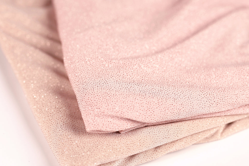 Beige-Nude Glitter Knit Fabric, 4-Way Stretch Dancewear Costume Fashion