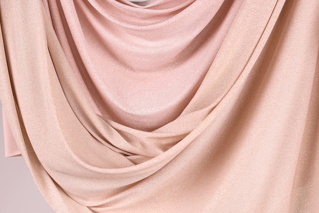 Beige-Nude Glitter Knit Fabric, 4-Way Stretch Dancewear Costume Fashion