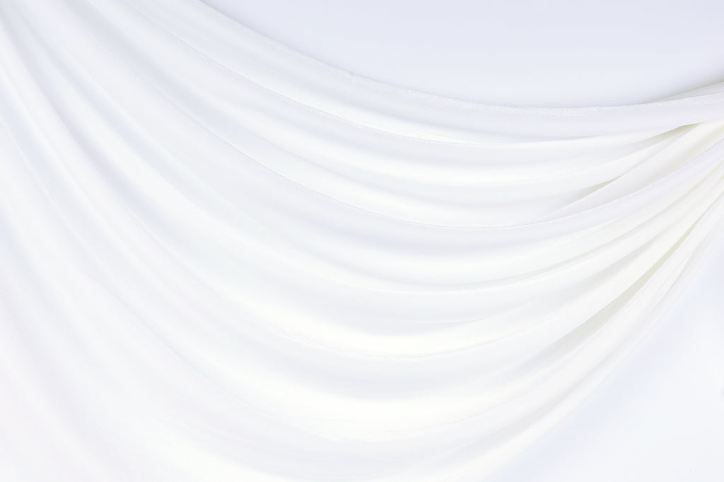 Beige & Off White Stretch Velvet Fabric by the Yard for Bridal, Dresses and Costumes