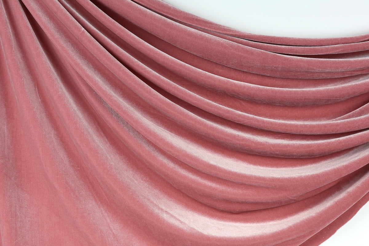 Beige & Off White Stretch Velvet Fabric by the Yard for Bridal, Dresses and Costumes