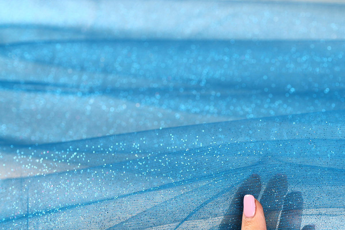 Glitter Tulle Fabric Swatches: 20 Colors, Sparkle Mesh, Semi-Soft Fabric Color Preview