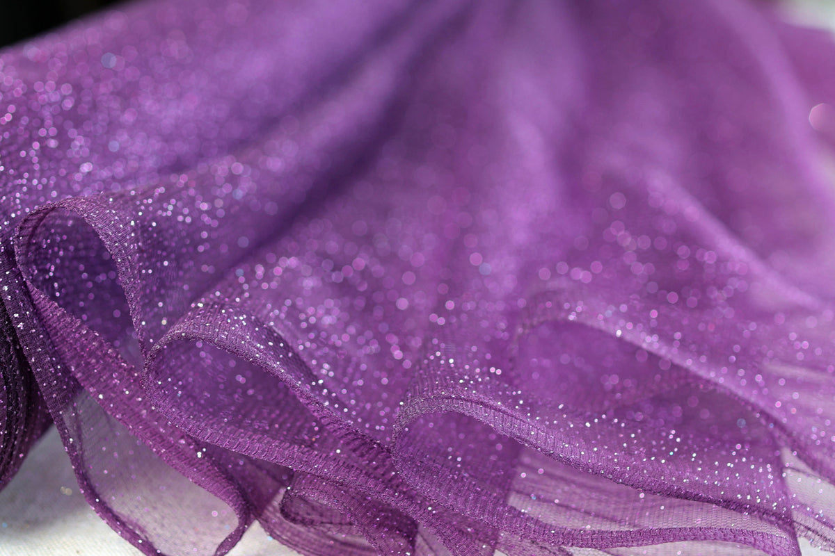 Glitter Tulle Fabric Swatches: 20 Colors, Sparkle Mesh, Semi-Soft Fabric Color Preview