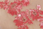 a close up of a piece of cloth with flowers on it