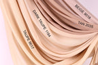a collection of fabric swatches in various shades of beige, ranging from light to dark. The swatches are arranged in a way that allows for easy comparison and identification of the different colors.