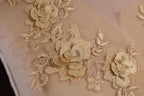 a close up of a piece of cloth with flowers on it