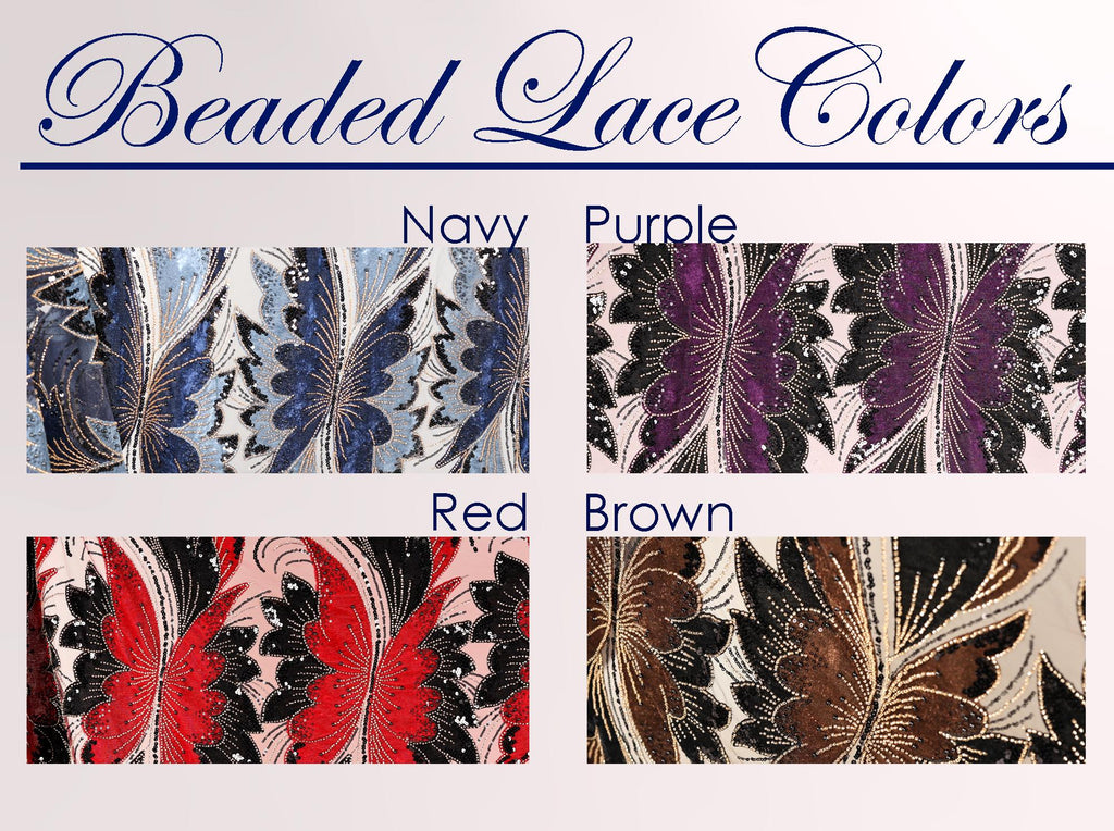 four different patterns, each with a distinct color: navy blue, purple, red, and brown.