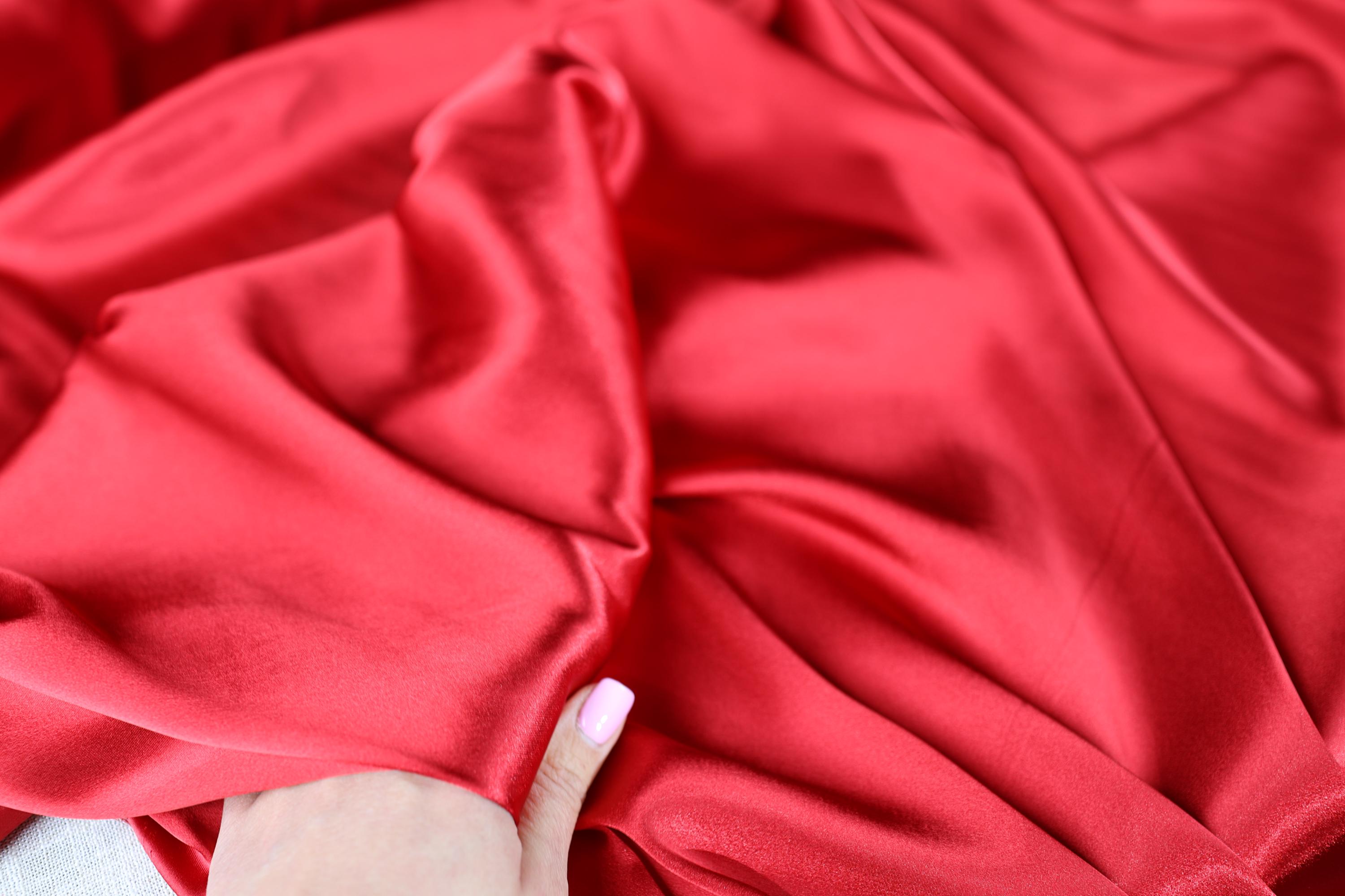 Red Charmeuse Satin Fabric: Bridal, Gown & Costume Fabric by Yard