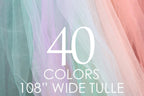 The image is a collage of various colored tulle fabric swatches, with the number 40 prominently displayed in the center.