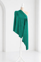 Green Glitter Knit Fabric, 4-Way Stretch Dancewear Costume Fashion