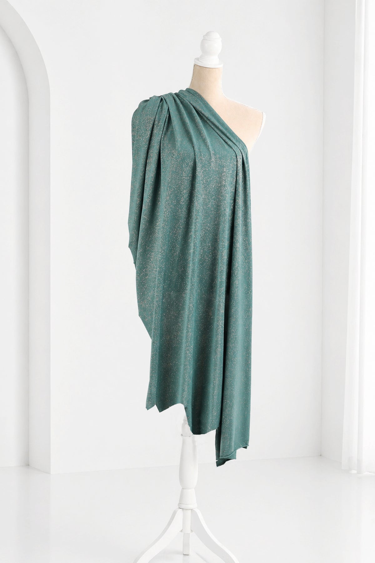 Green Glitter Knit Fabric, 4-Way Stretch Dancewear Costume Fashion