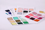 a collection of color swatches or samples, likely used for design purposes or to choose a specific color scheme for a project.