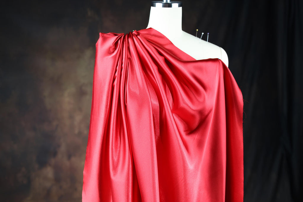 Red Charmeuse Satin Fabric: Bridal, Gown & Costume Fabric by Yard