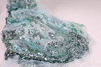 Green Mint African French Tulle Lace with Handmade Embroidery