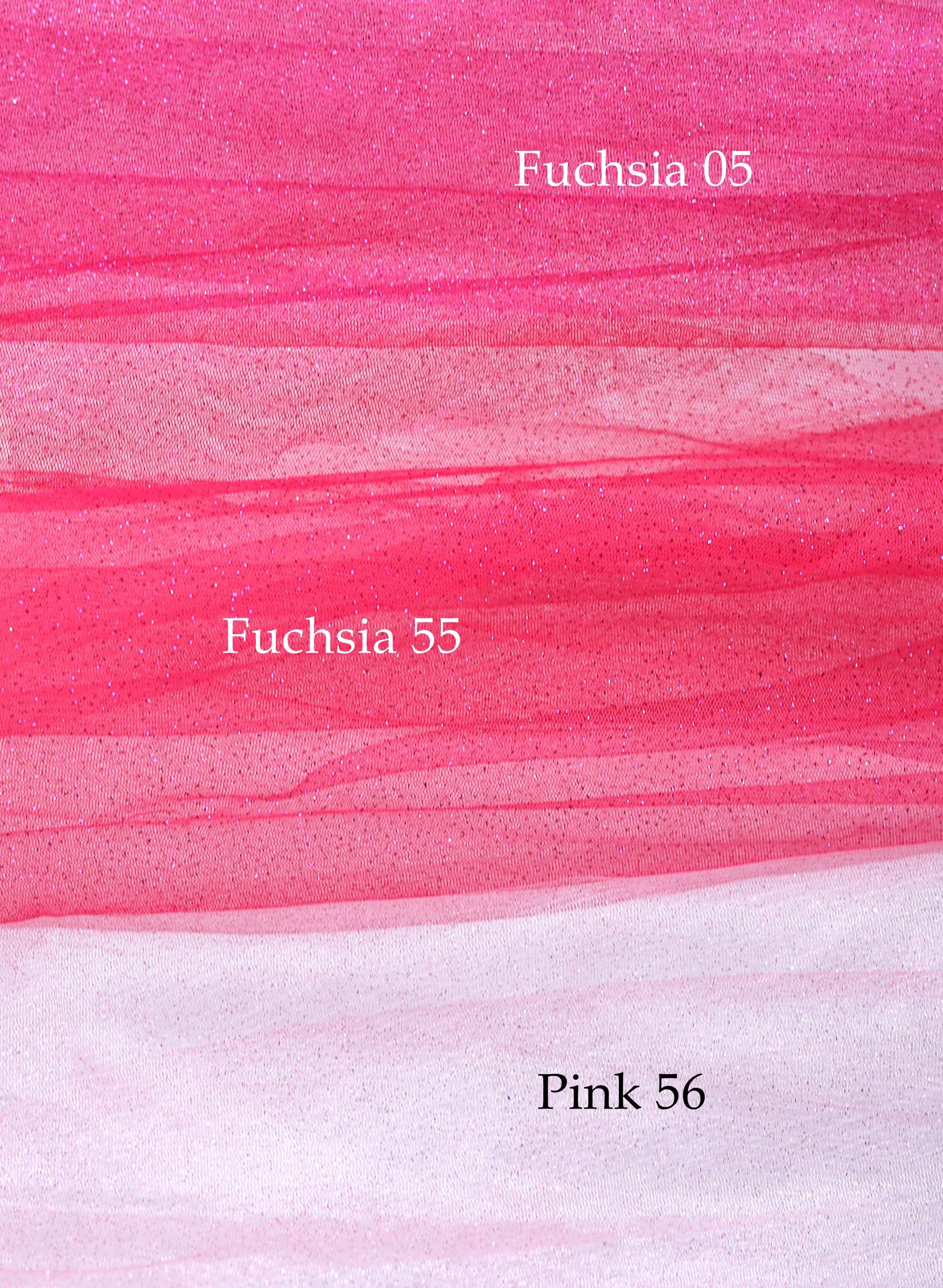The image is a collage of three images, each with a different color scheme. The top image is a gradient of pink and white, the middle image is a gradient of pink and white, and the bottom image is a gradient of pink and white. The text "Fuchsia 05", "Fuchsia 55", and "Pink 56" are present in the image.