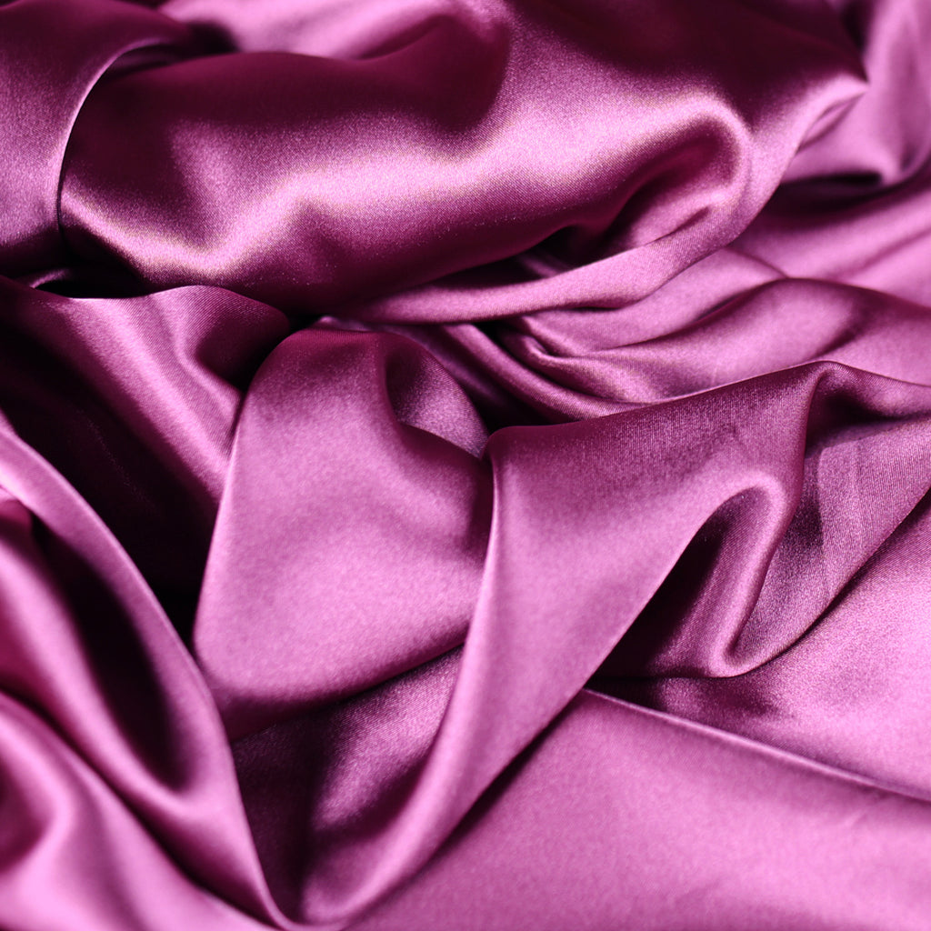 Berry Satin Charmeuse Fabric by the Yard, Silky Charmeuse for Dresses, Lingerie and Eveningwear